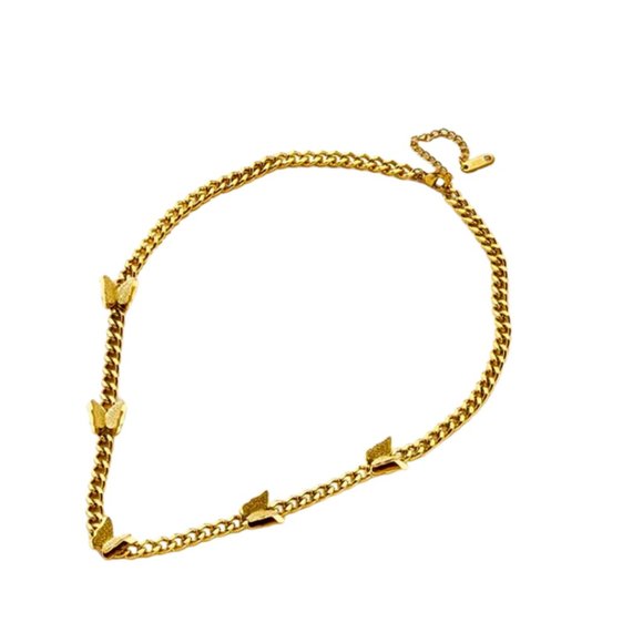 Stainless Steel Butterfly Gold Necklace - Picture 1 of 2